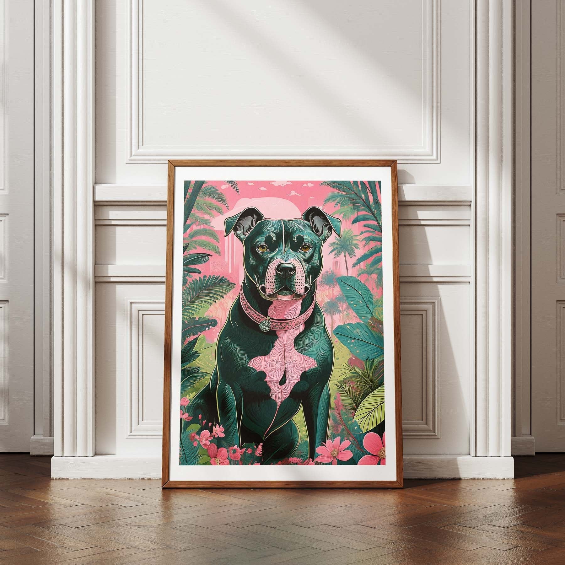 Staffordshire Bull Terrier Flowery Dog image 4