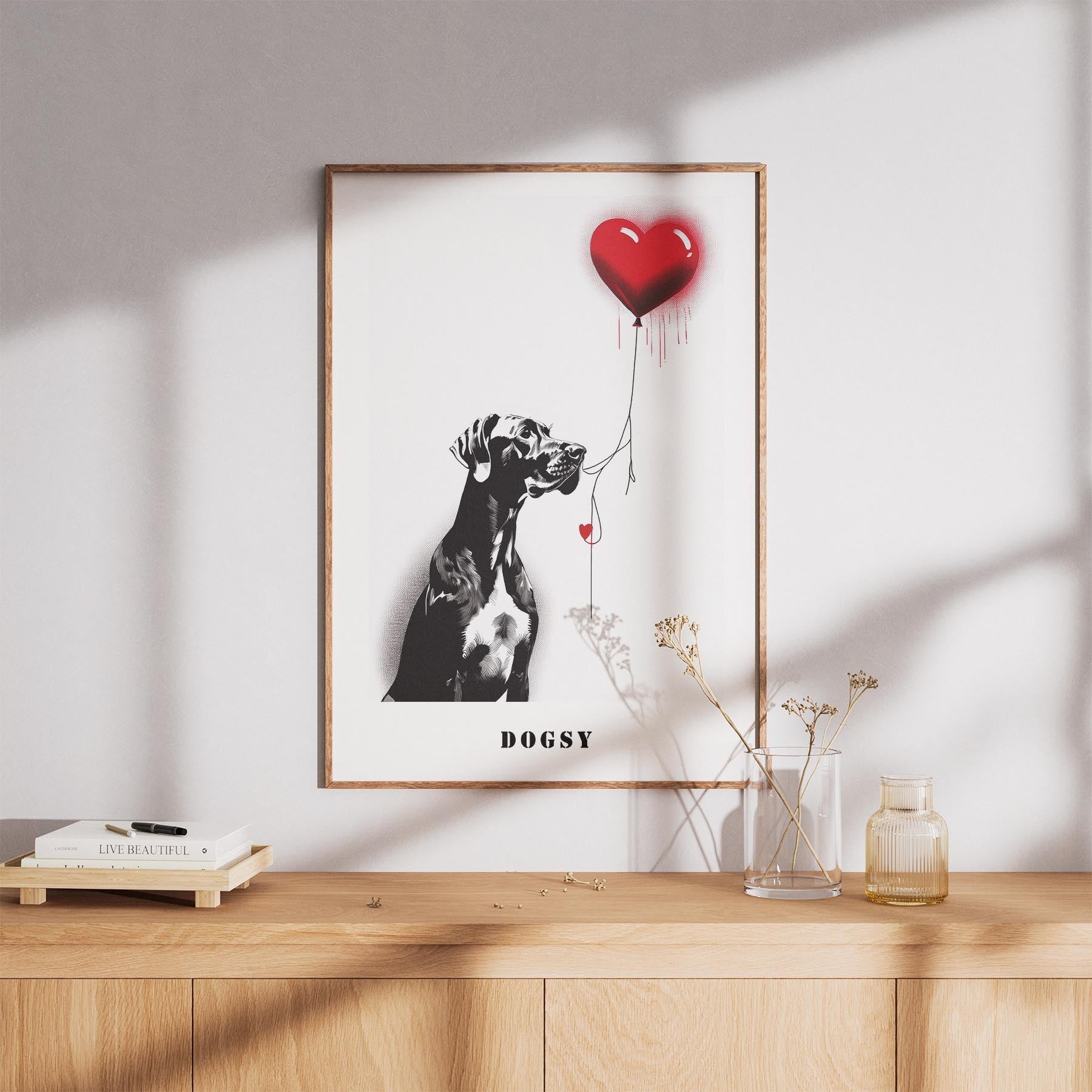 Great Dane DOGSY Series inspired by the Art of Banksy with text Dogsy image 8