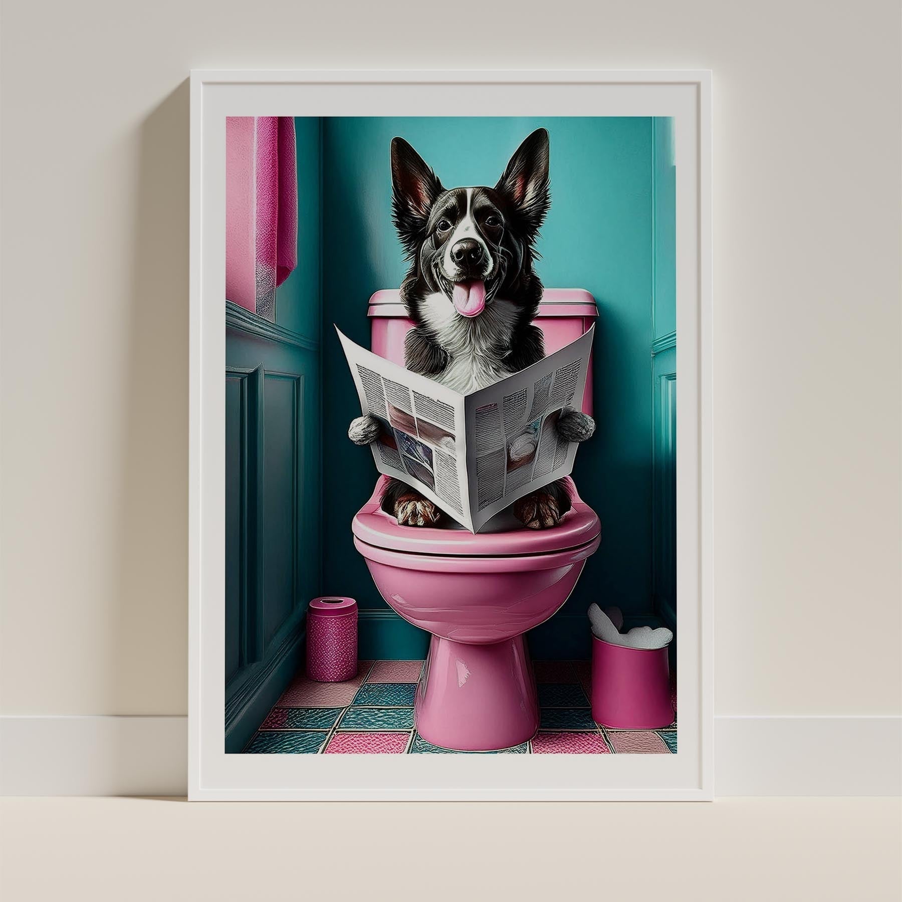 Maremma Toilet Dogs PInk and Turquise image 9