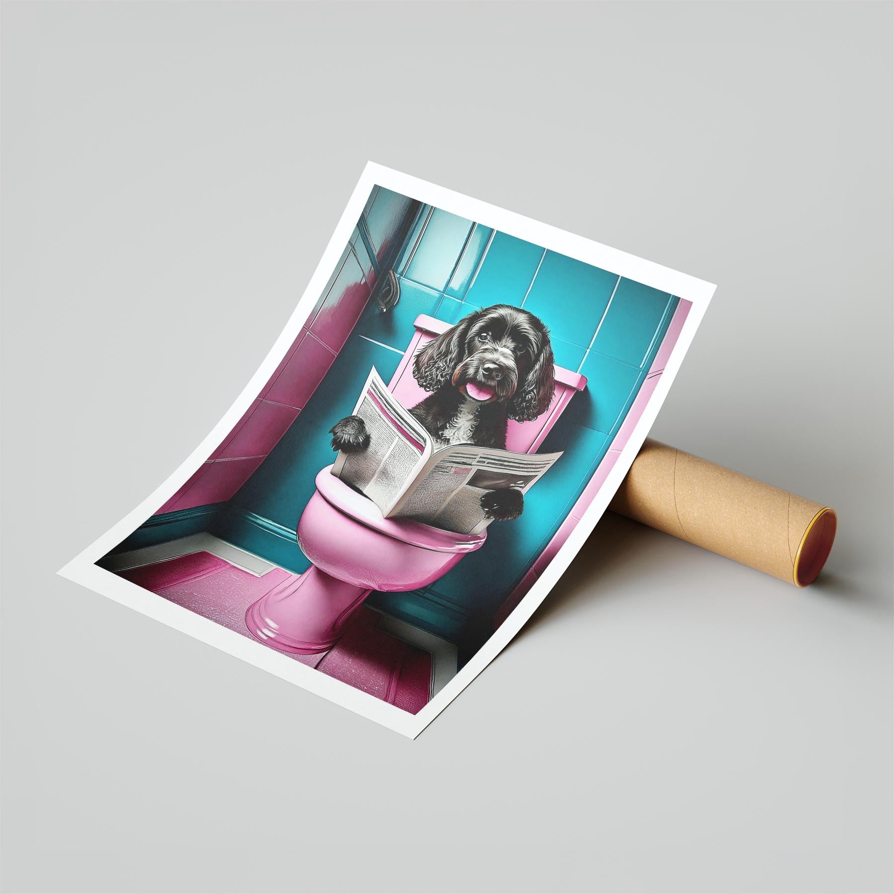 Cavoodle Toilet Dogs PInk and Turquise image 6