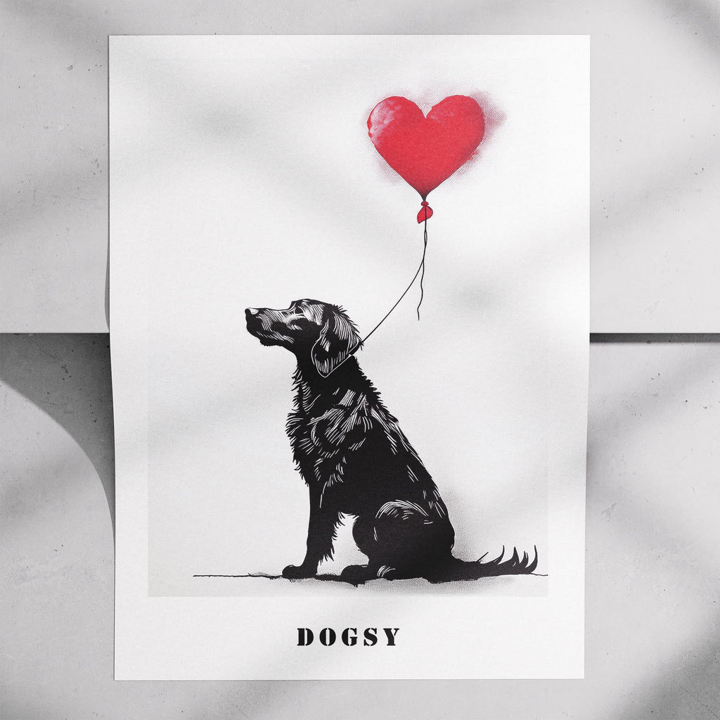 Curly Coated Retriever DOGSY Series inspired by the Art of Banksy with text Dogs image 7