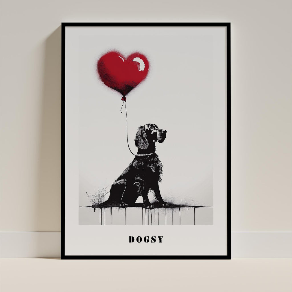Gordon Setter DOGSY Series inspired by the Art of Banksy with text Dogsy image 0