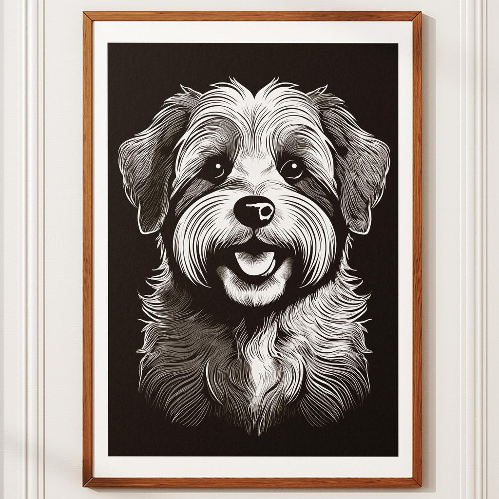 Havanese Line Dog Series in Black and White image 10