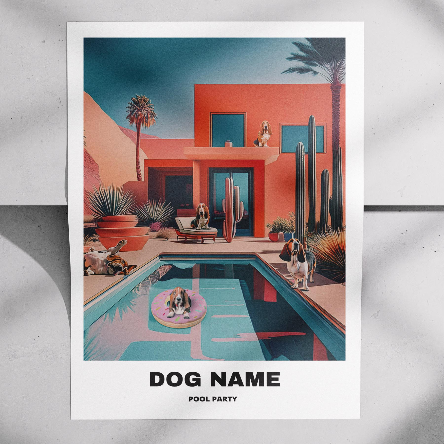 Basset Hound Custom Pool Party WITH TEXT image 7