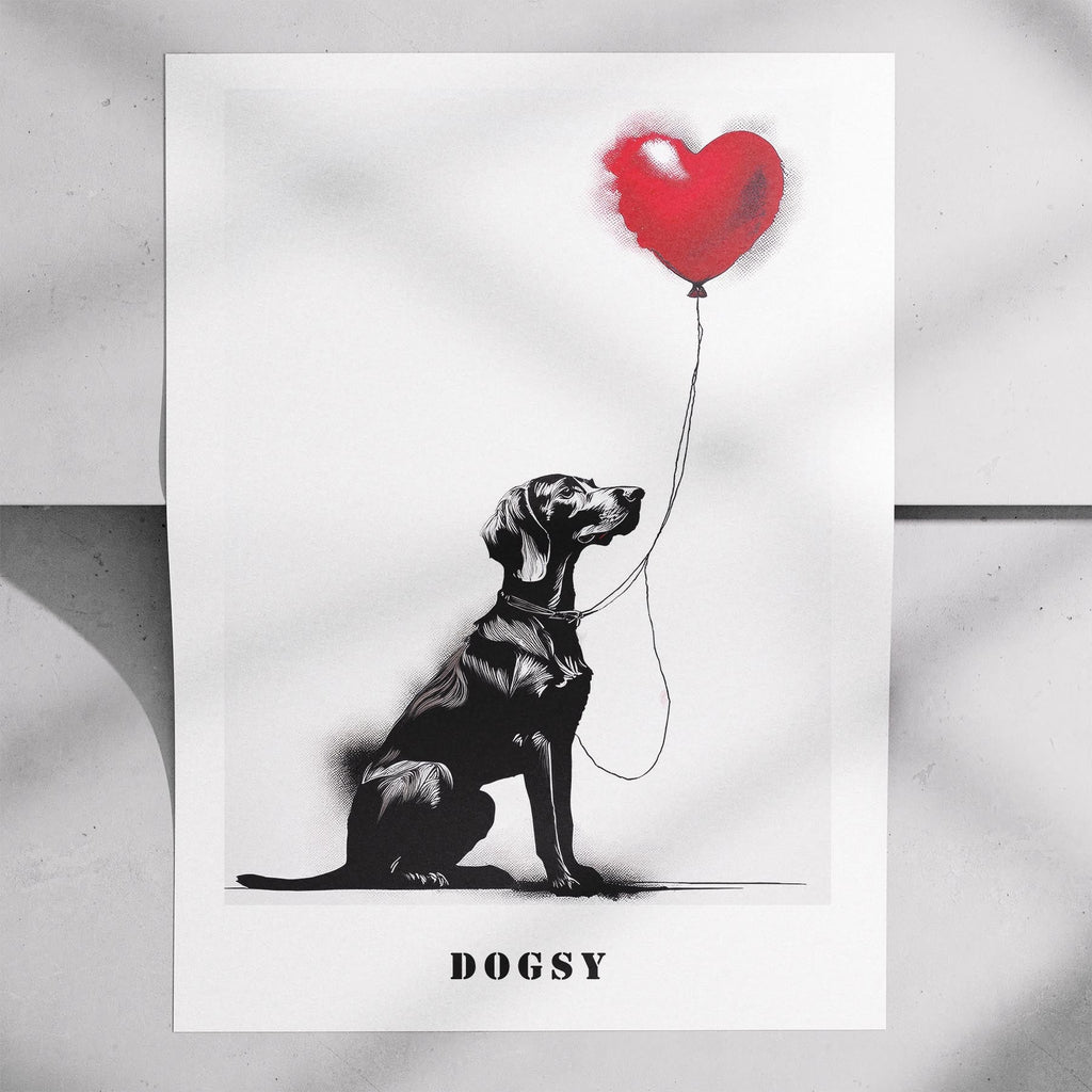 Hungarian Vizsla DOGSY Series inspired by the Art of Banksy with text Dogsy image 7