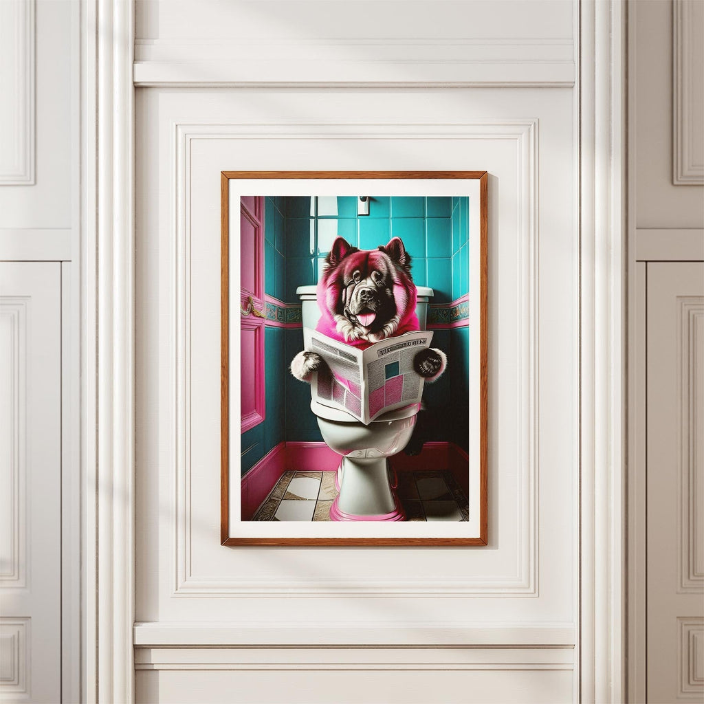 Chow Chow Toilet Dogs PInk and Turquise image 3