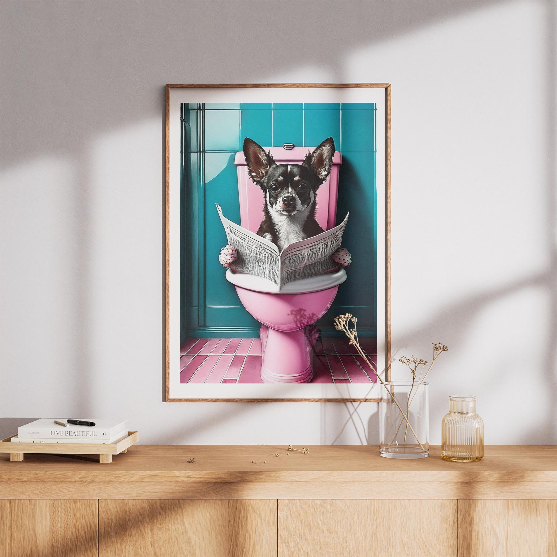 Chihuahua Toilet Dogs PInk and Turquise image 8