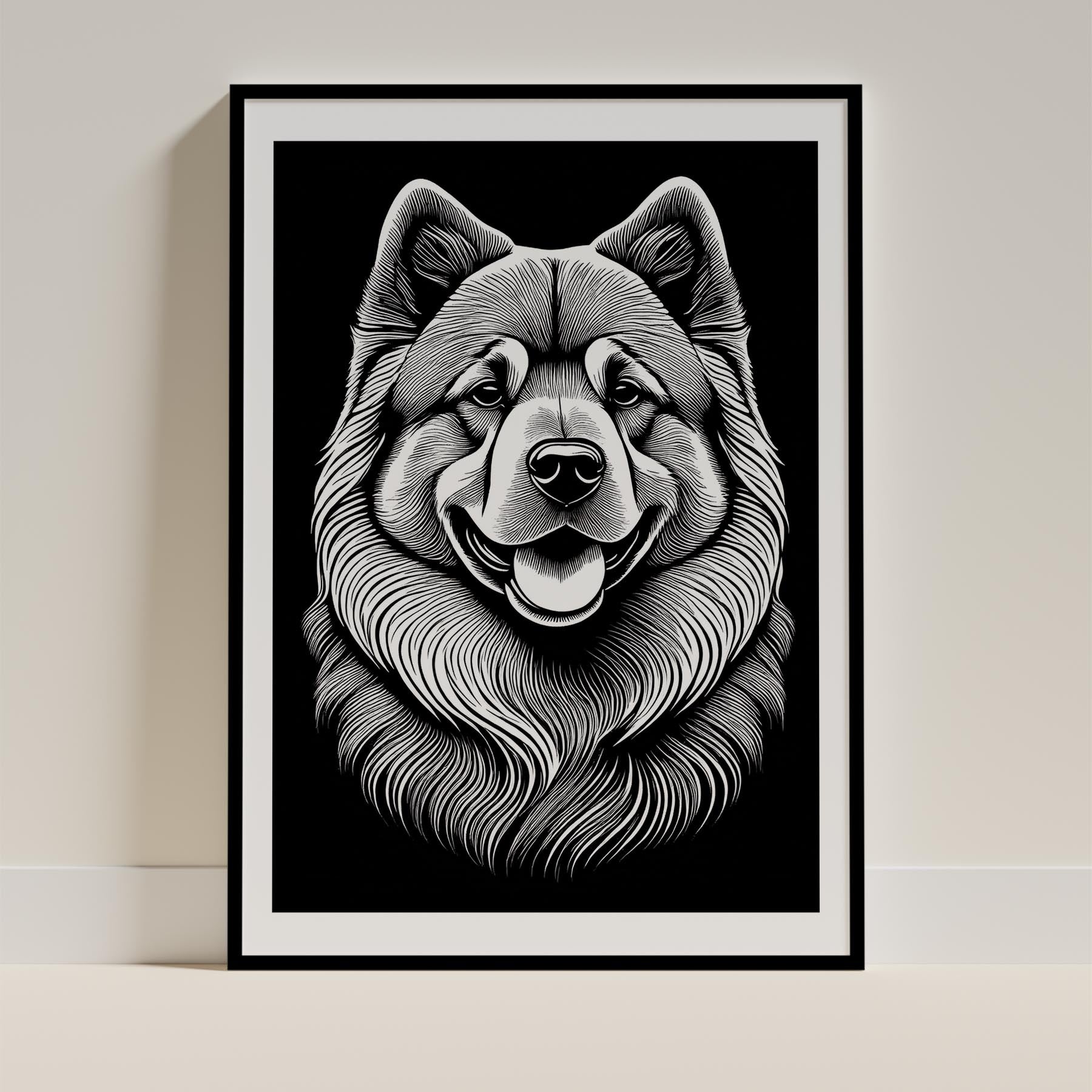 Chow Chow Line Dog Series in Black and White image 0