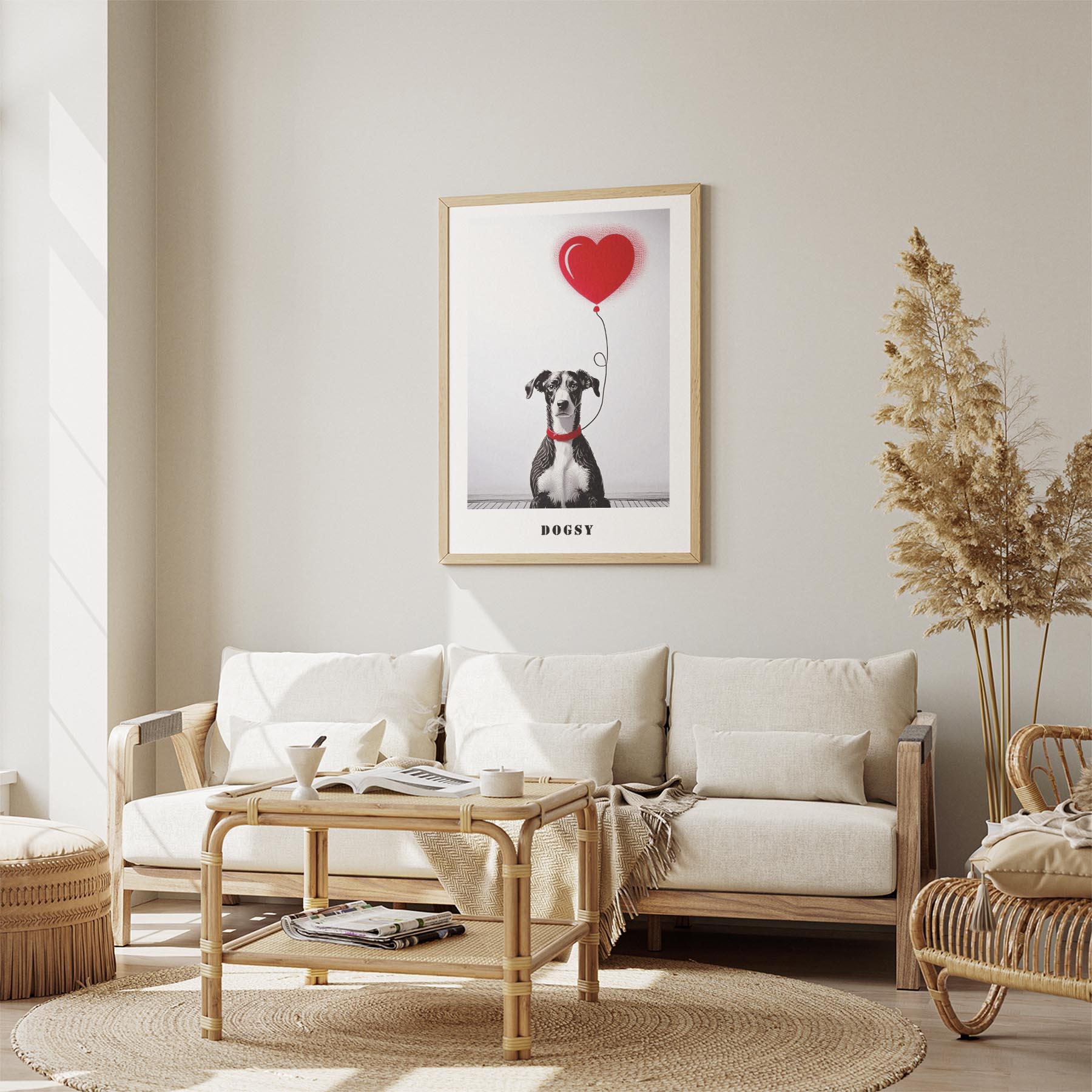 Whippet DOGSY Series inspired by the Art of Banksy with text Dogsy image 2