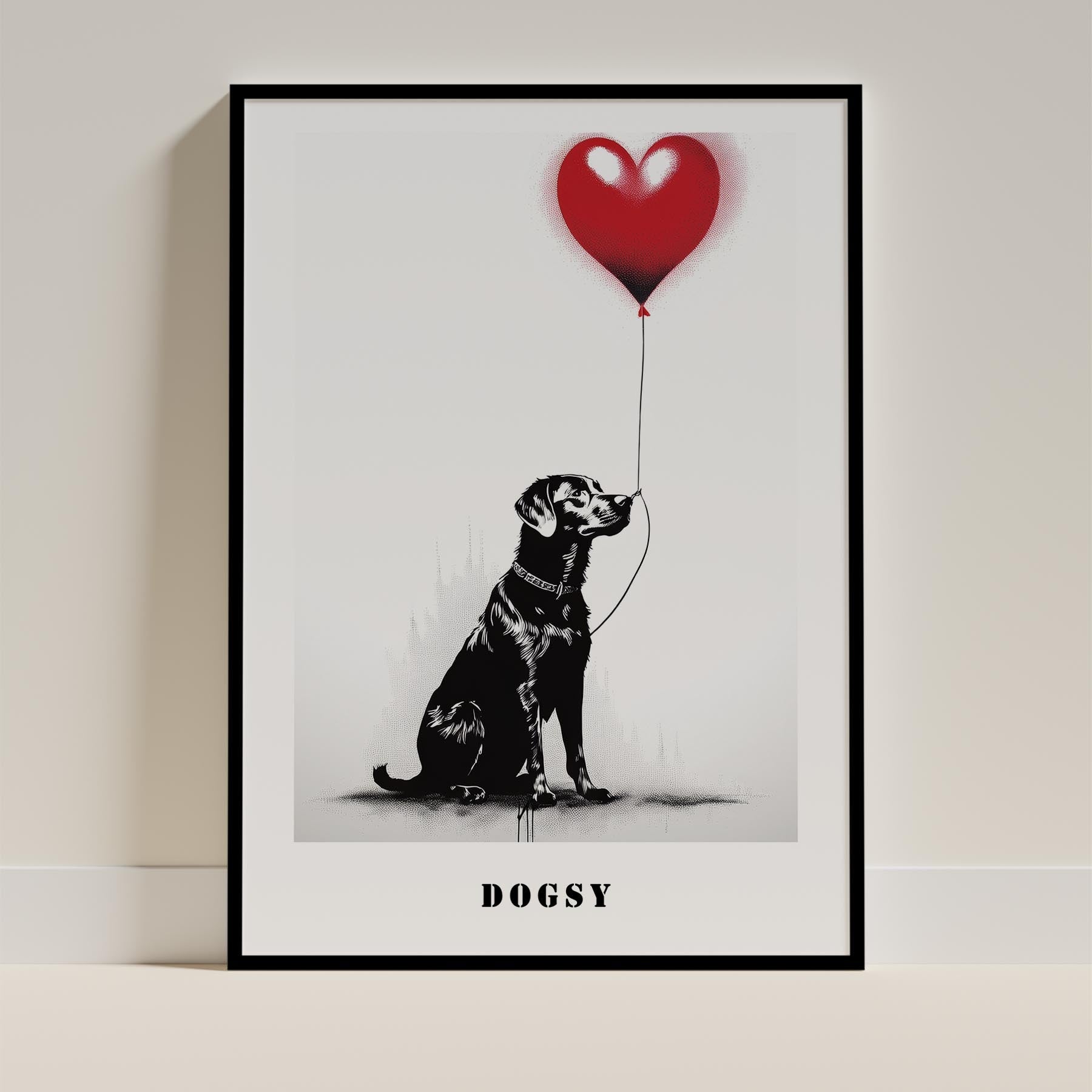 Labrador Retriever DOGSY Series inspired by the Art of Banksy with text Dogsy image 0