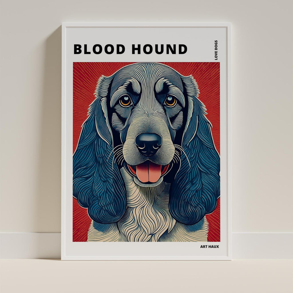 Bloodhound Hokusai Japanese Inspired Dog Series with Text image 8