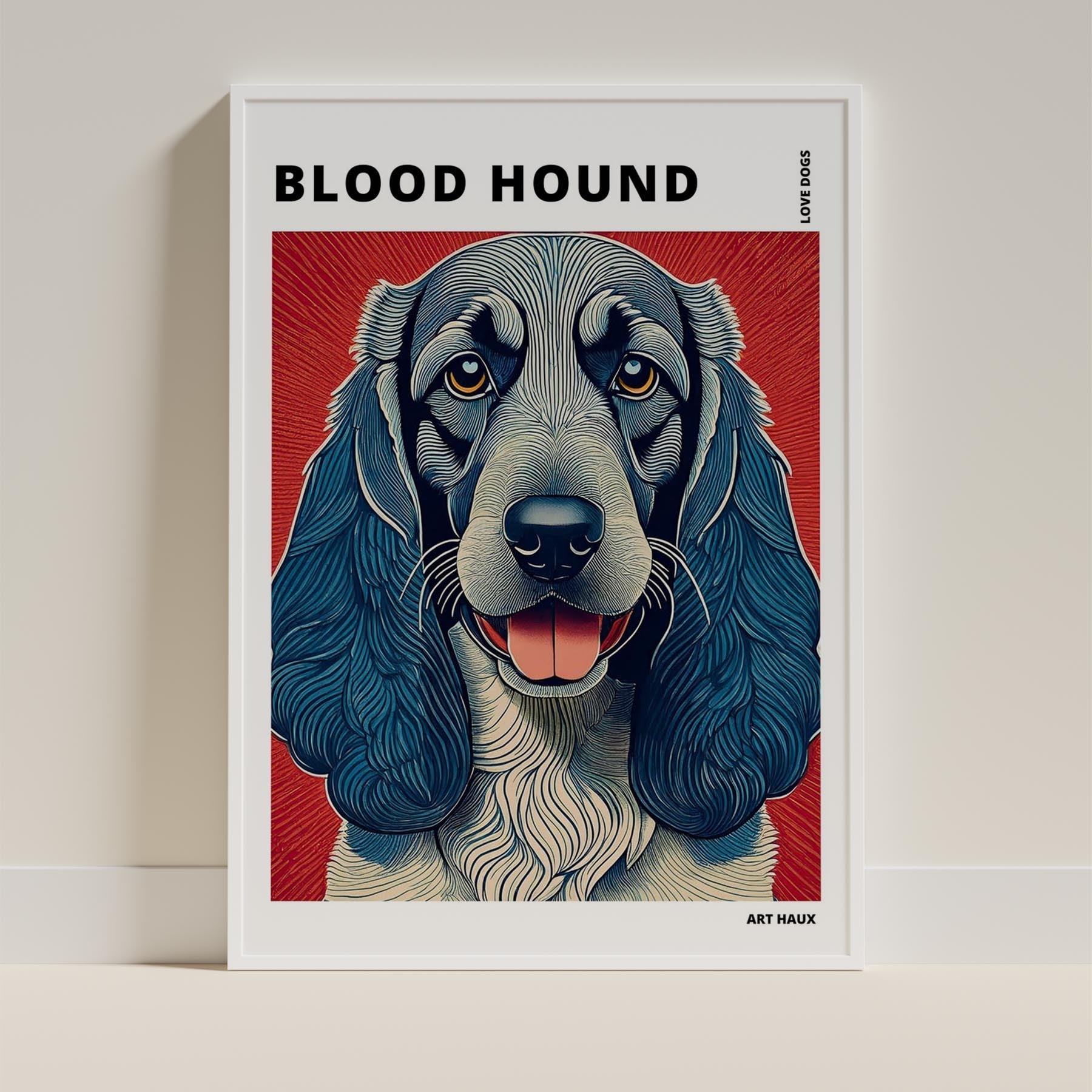 Bloodhound Hokusai Japanese Inspired Dog Series with Text image 8