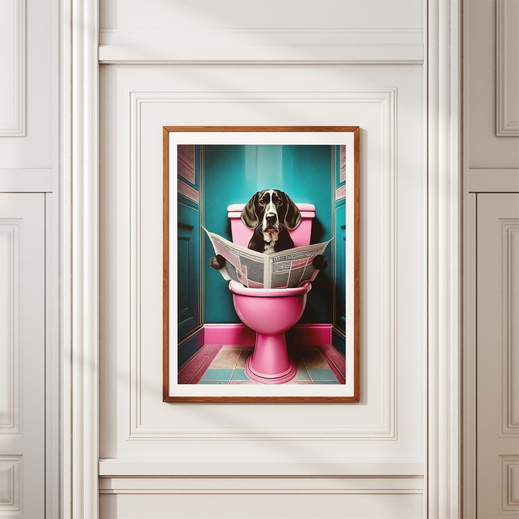 Beagle Toilet Dogs PInk and Turquise image 3