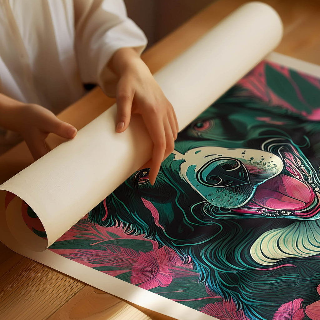 Border Collie 3 Flowery Dog image 1