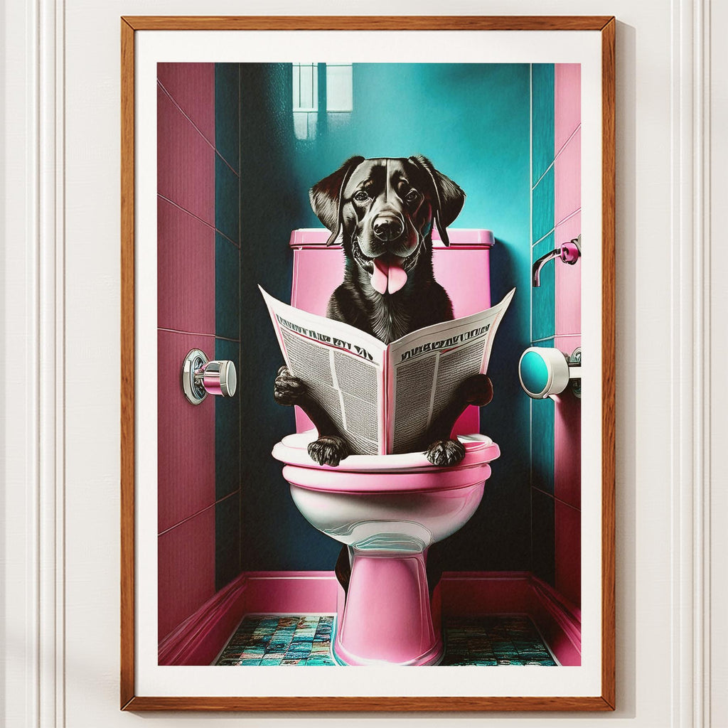 Labrador Retriever Toilet Dogs PInk and Turquise image 10