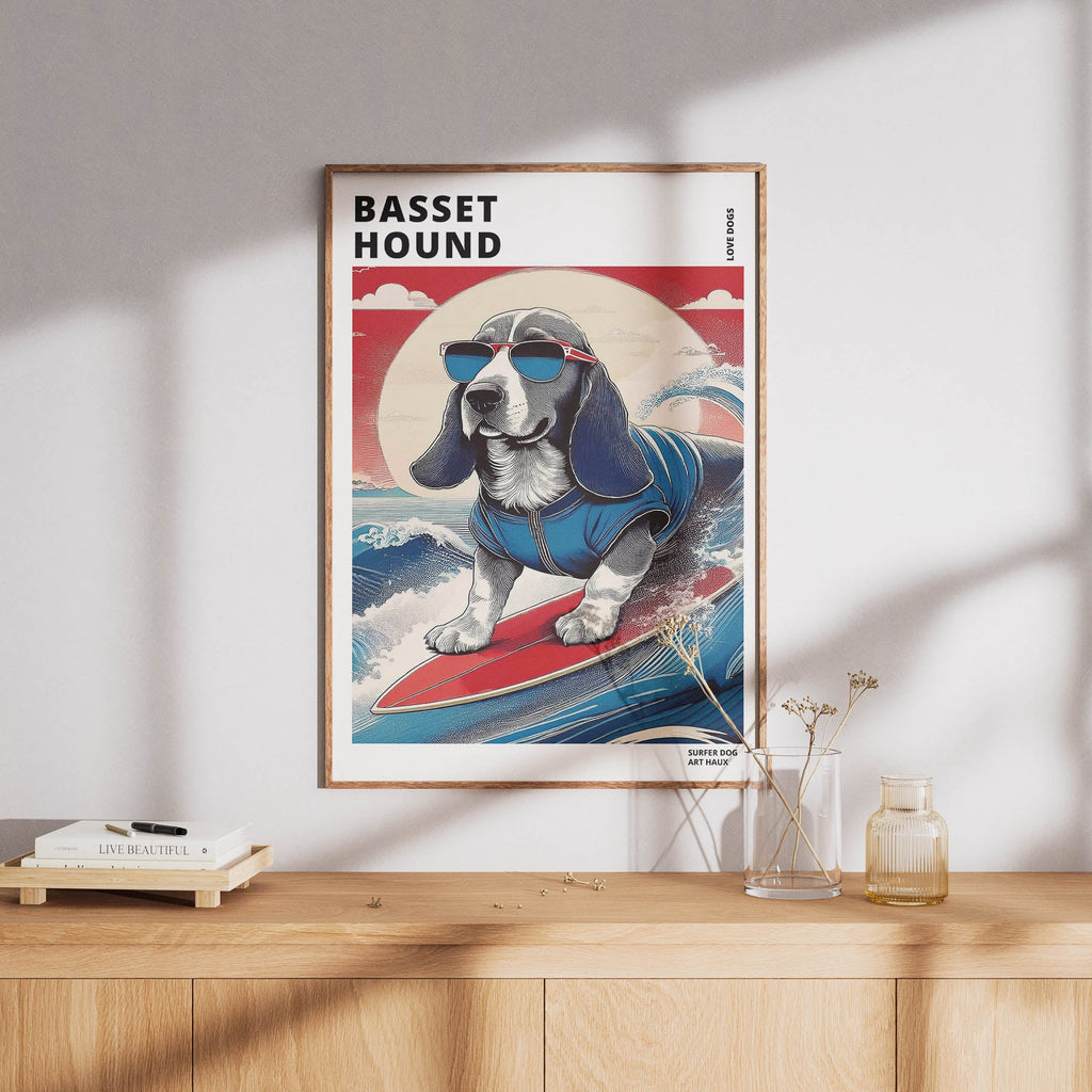 Basset Hound Hokosai Surfer Dogs 1 image 8