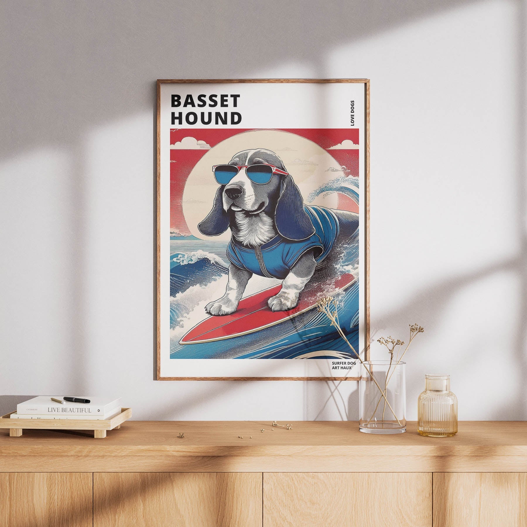 Basset Hound Hokosai Surfer Dogs 1 image 8
