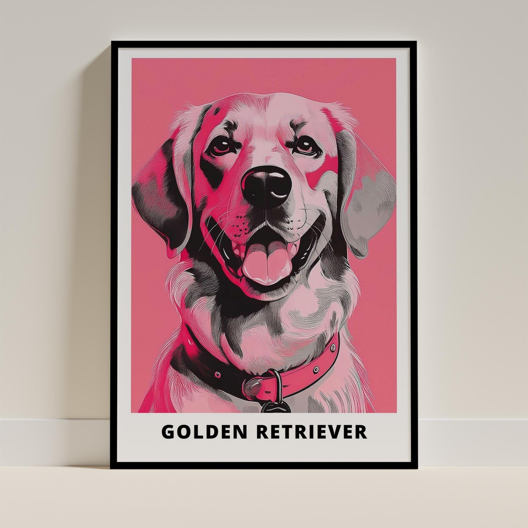 Golden Retriever Pink and Black Dog Series 1 image 0