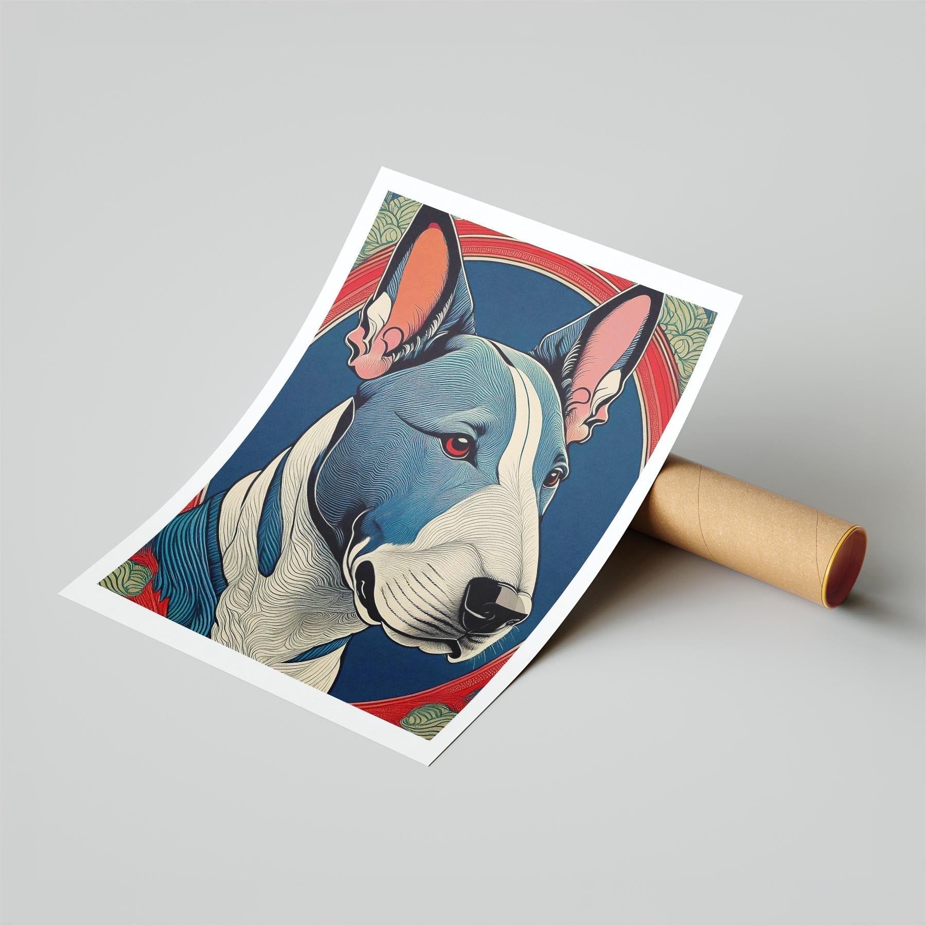 Bull Terrier Hokusai Japanese Inspired Dog Series 3 image 6