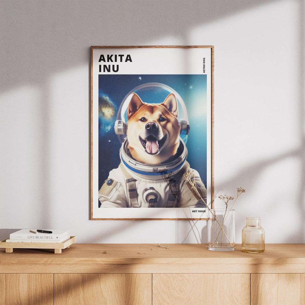 Akita Inu Astronaut Dog Series with Text Astro Dog image 8