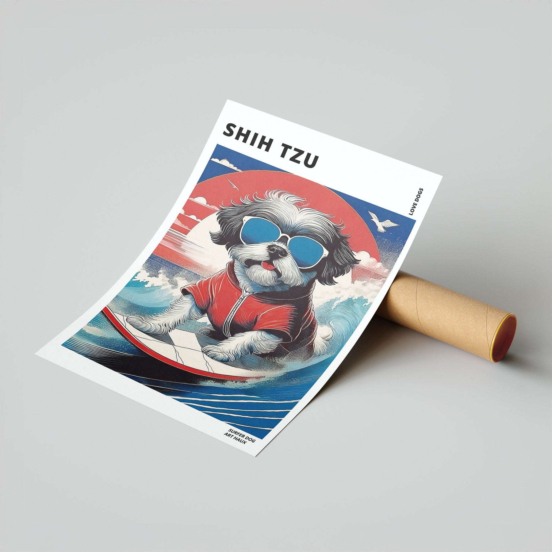 Shih Tzu Hokosai Surfer Dogs 2 image 7