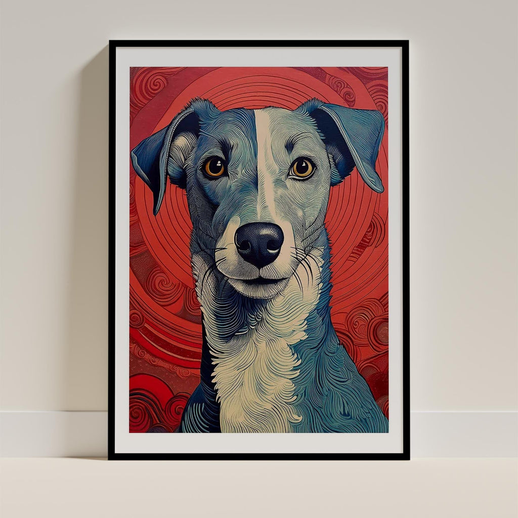 Greyhound Hokusai Japanese Inspired Dog Series image 0