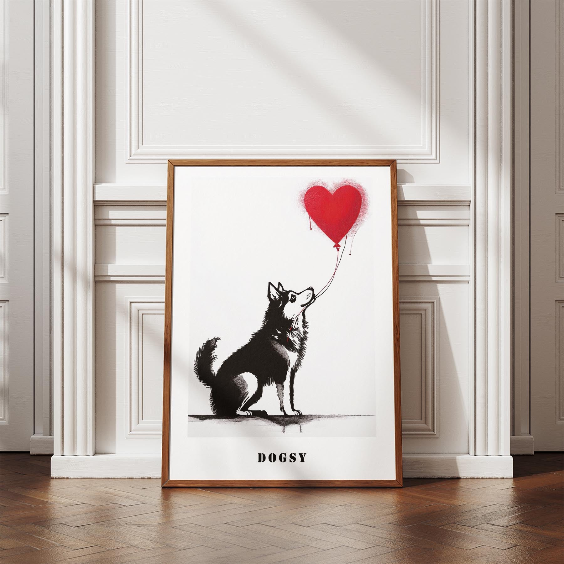 Alaskan Malamute DOGSY Series inspired by the Art of Banksy with text Dogsy image 4