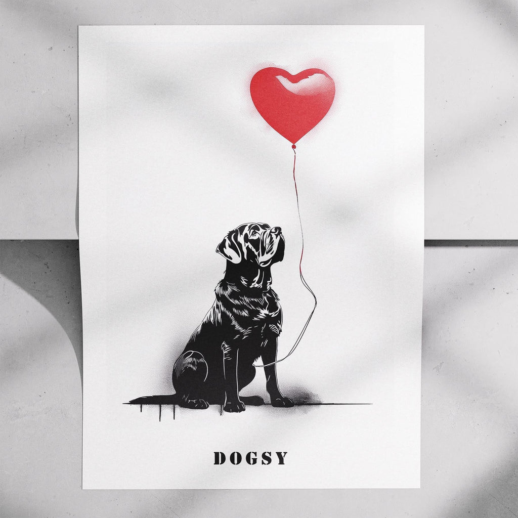 Neapolitan Mastiff DOGSY Series inspired by the Art of Banksy with text Dogsy image 7