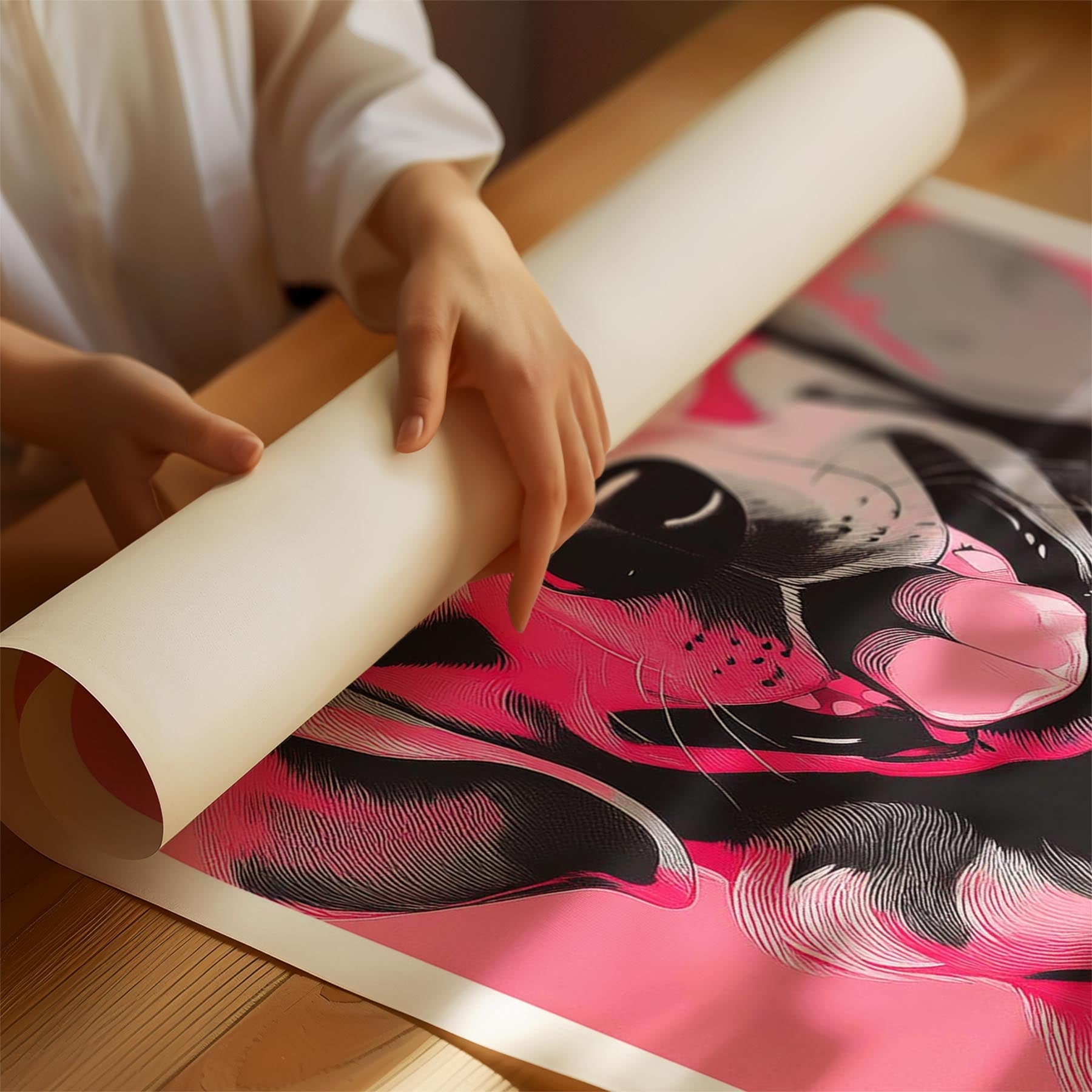 Golden Retriever Pink and Black Dog Series 1 image 1