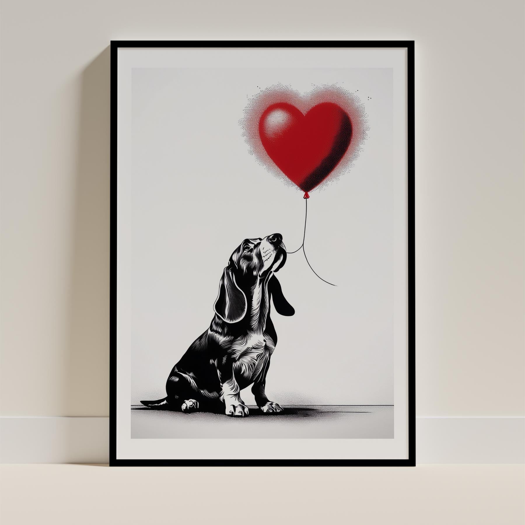 Basset Hound DOGSY Series inspired by the Art of Banksy image 0