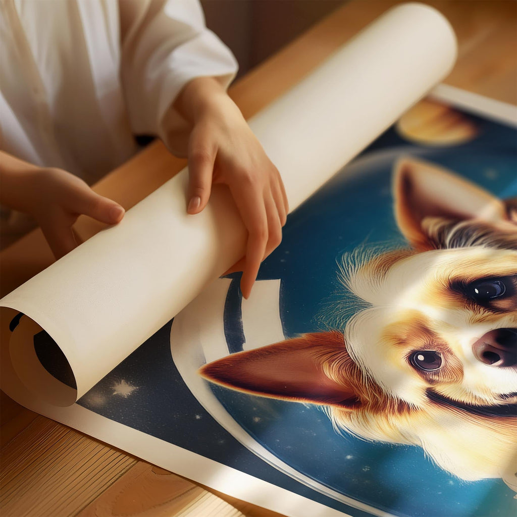 Chinese Crested Astronaut Dog Series with Text Astro Dog image 1