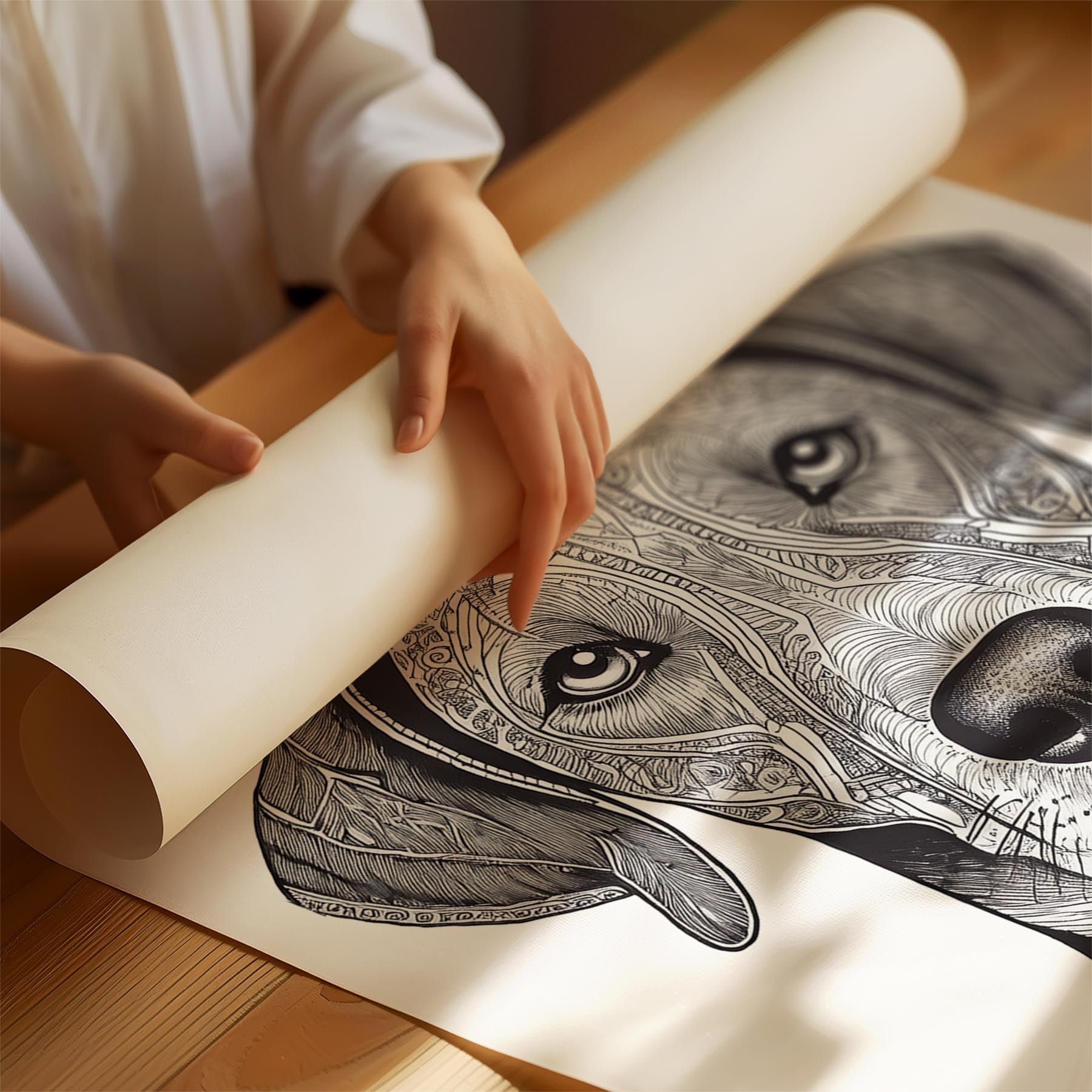 Rhoedesian Ridgeback Mandala Black and White Dog Series image 1