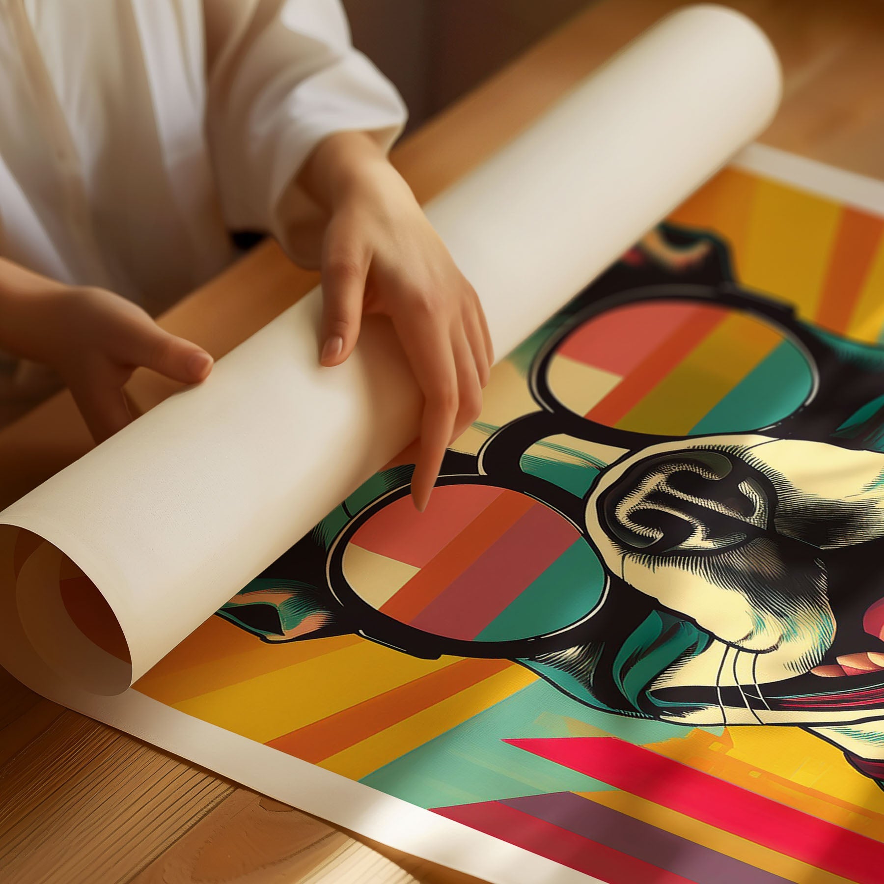 Boston Terrier In Colourful Sunnies 1 image 3