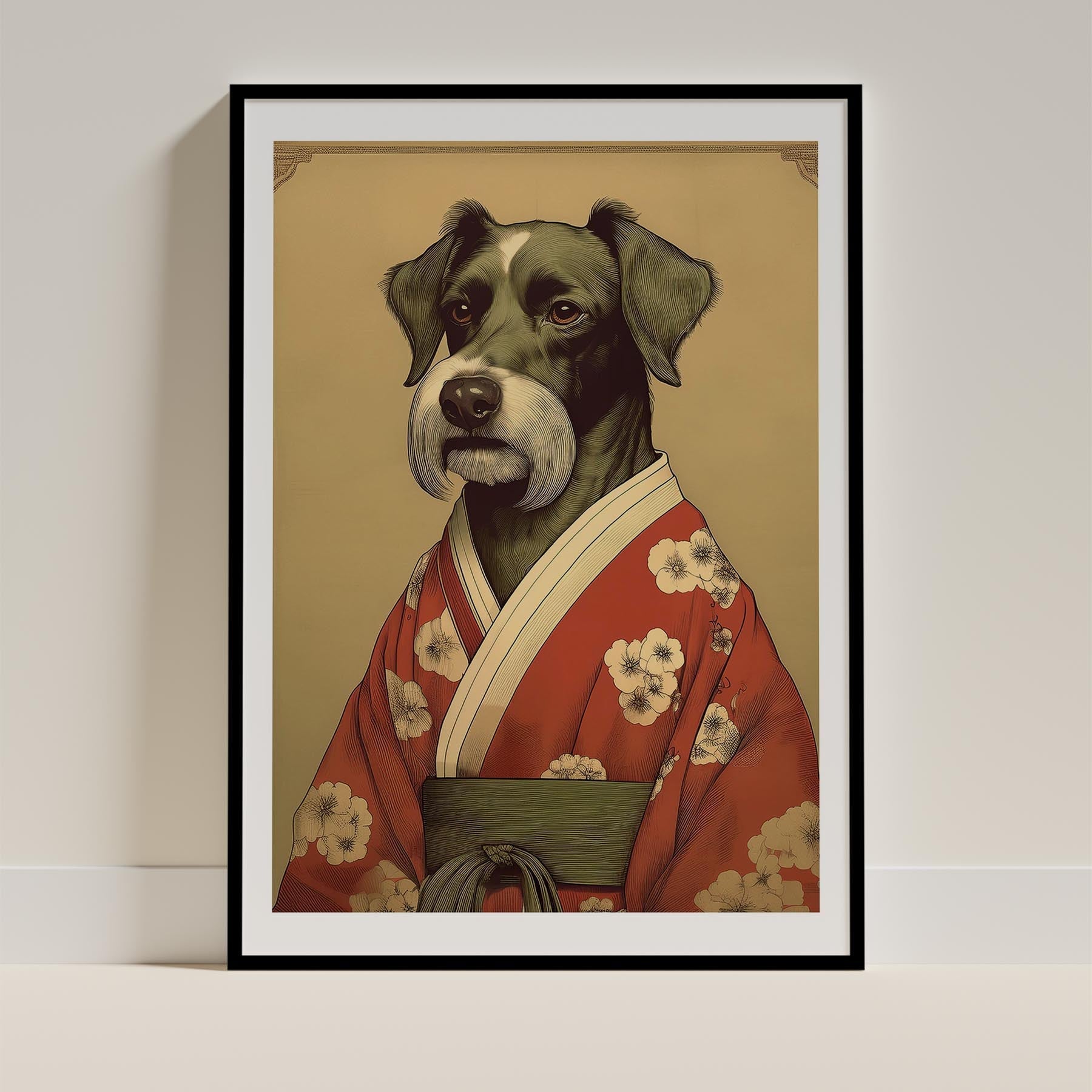 Black Russian Terrier Japanse Kimono Dog Series image 0