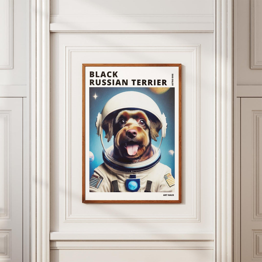 Black Russian Terrier Astronaut Dog Series with Text Astro Dog image 3
