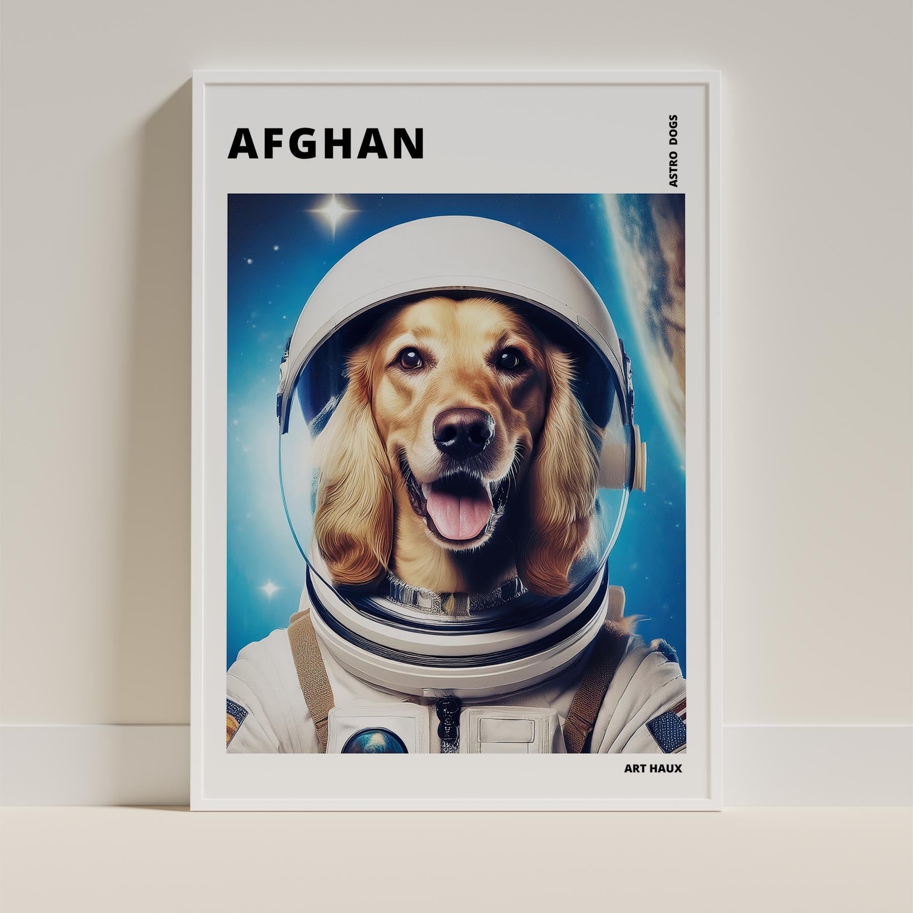 Afghan Astronaut Dog Series with Text Astro Dog image 6