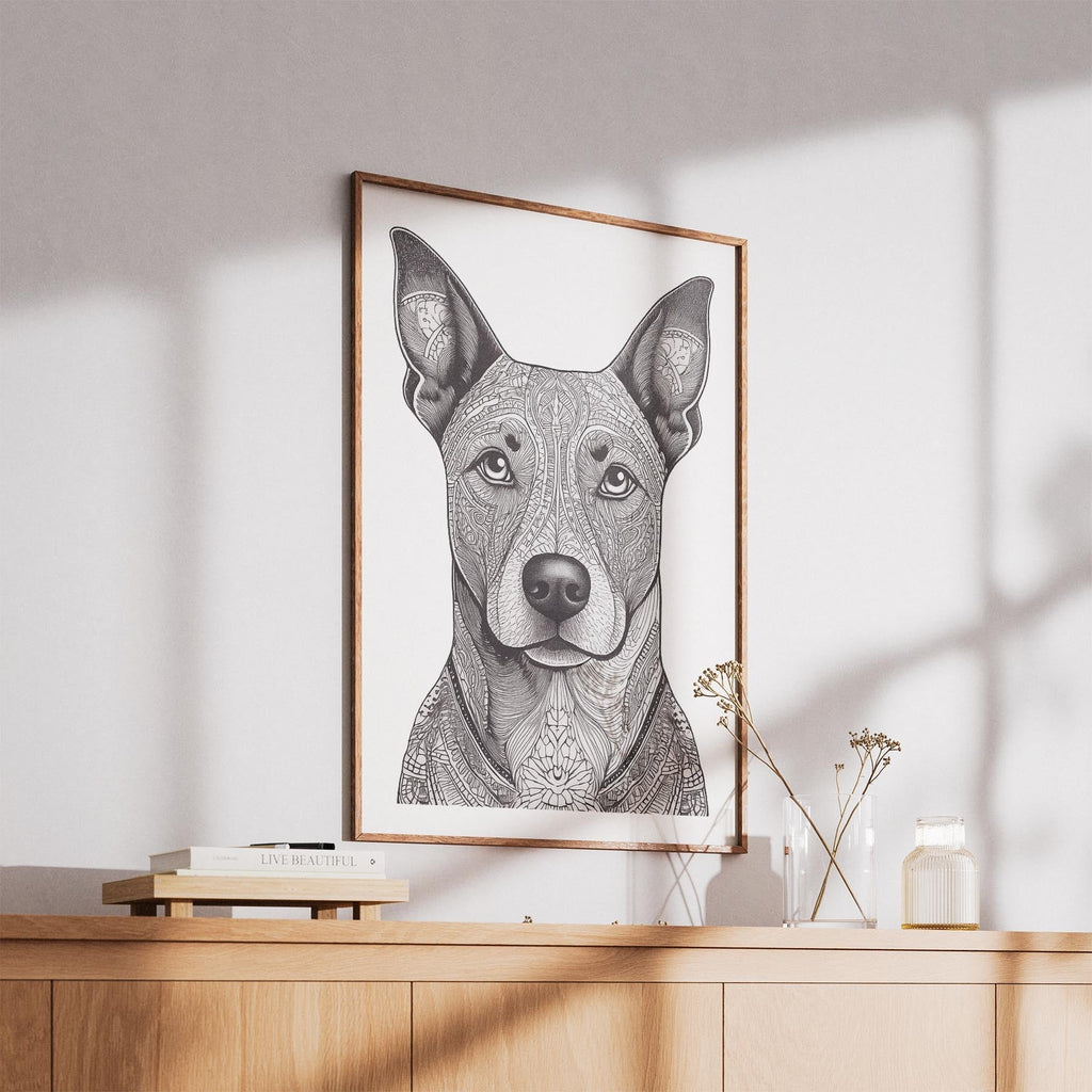 Cattle Dog Mandala Black and White Dog Series image 5