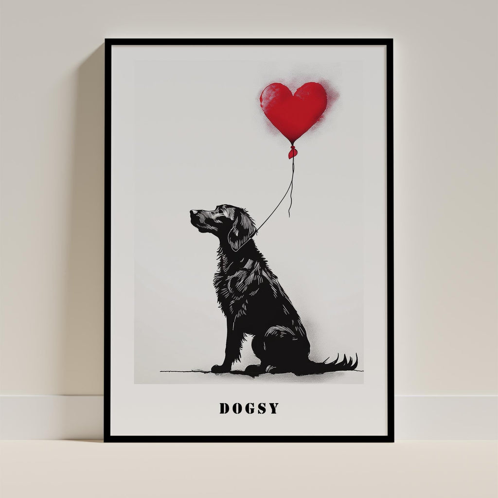 Curly Coated Retriever DOGSY Series inspired by the Art of Banksy with text Dogs image 11