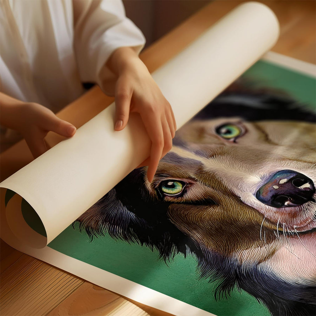 Border Collie Green Painted Series image 1