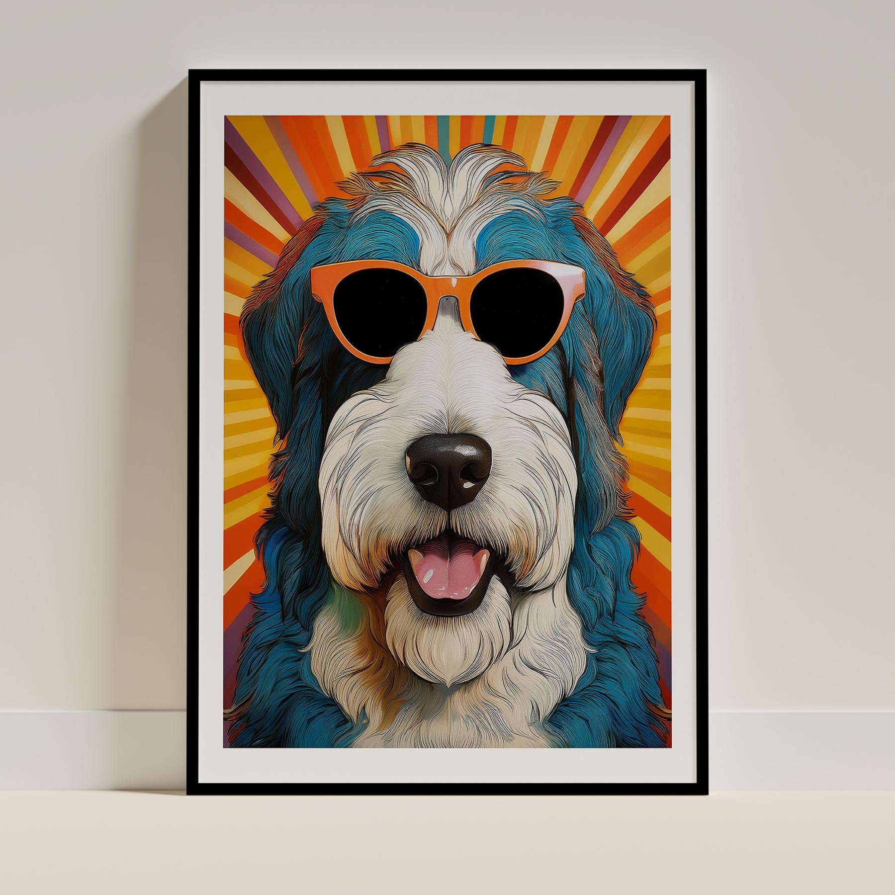Old English Sheep Dog In Colourful Sunnies 13 image 0