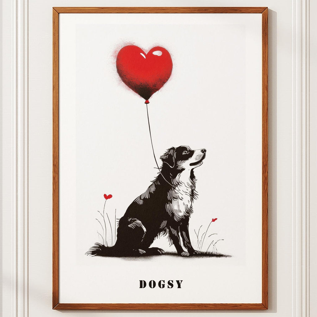 Australian Shepherd DOGSY Series inspired by the Art of Banksy with text Dogsy image 10