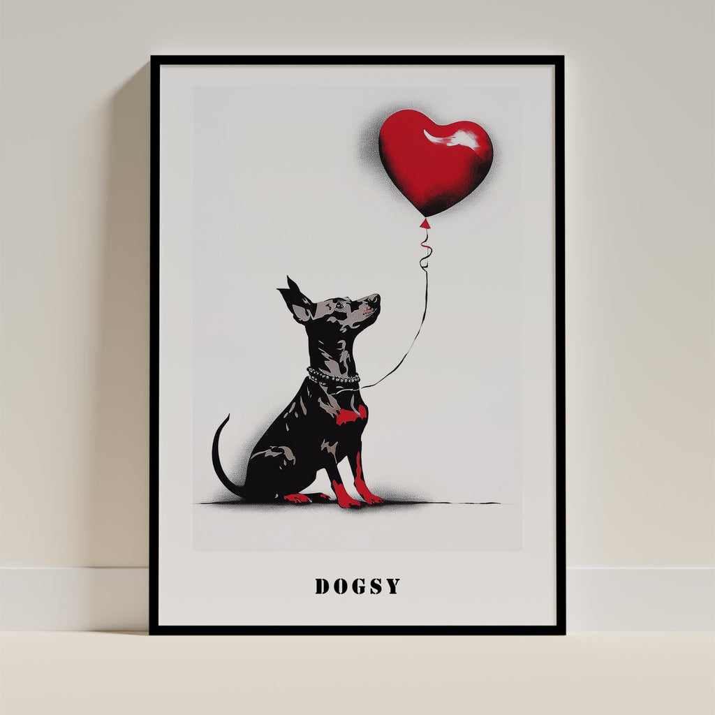 Miniature Pinscher DOGSY Series inspired by the Art of Banksy with text Dogsy image 11