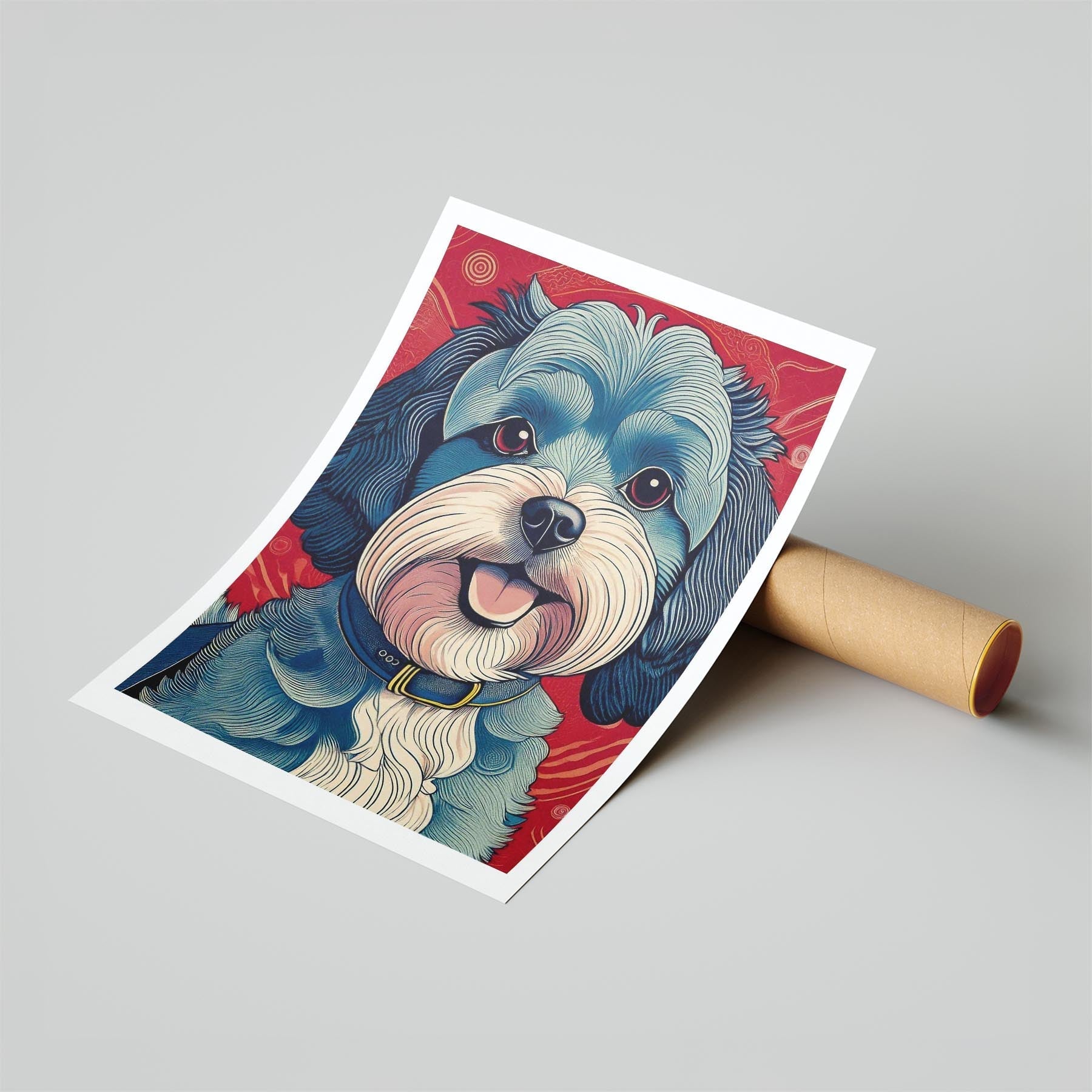 Cavoodle Hokusai Japanese Inspired Dog Series 9 image 6