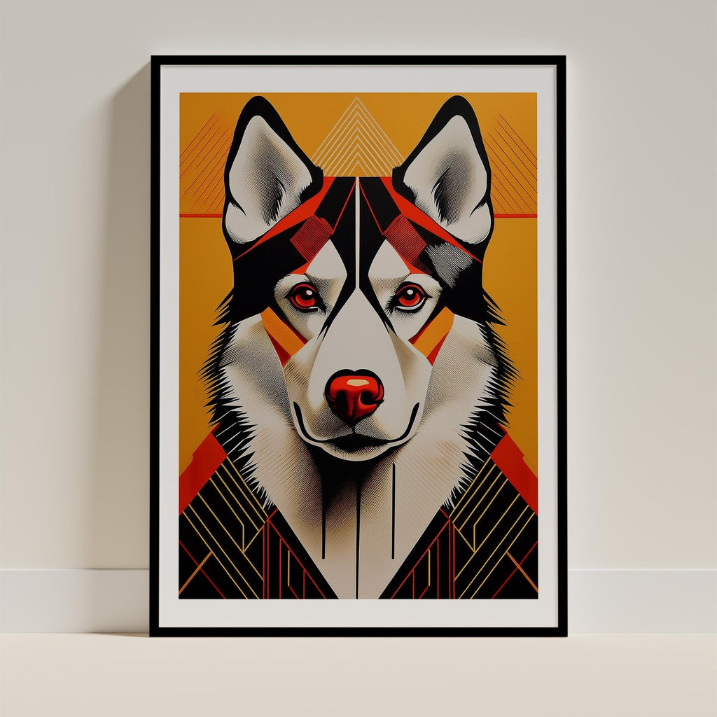 Siberian Husky Geometric Orange Series image 0