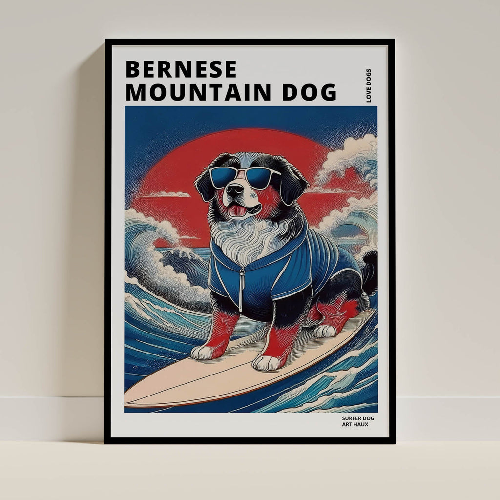 Bernese Mountain Dog Hokosai Surfer Dogs 1 image 0