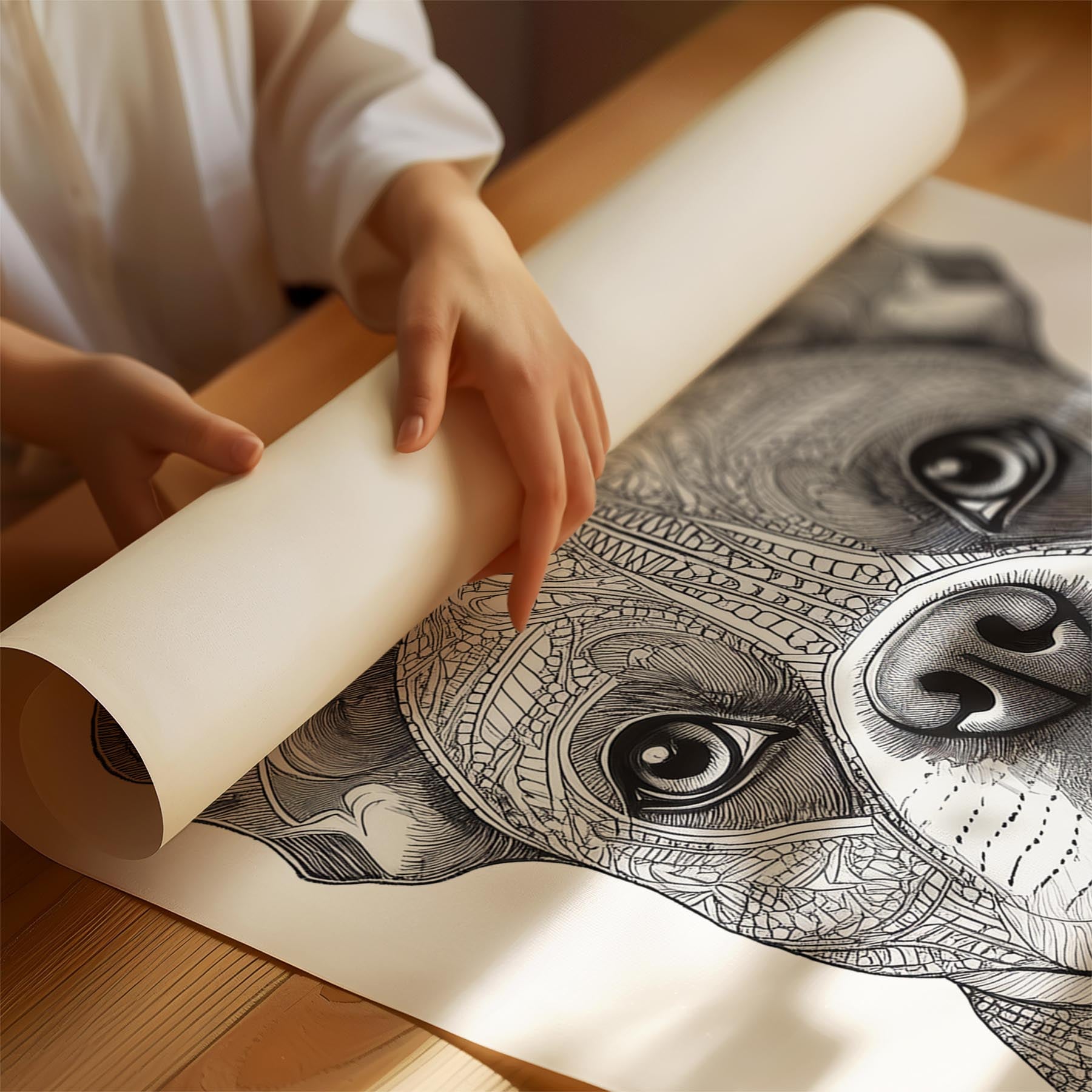 French Bulldog Mandala Black and White Dog Series image 1