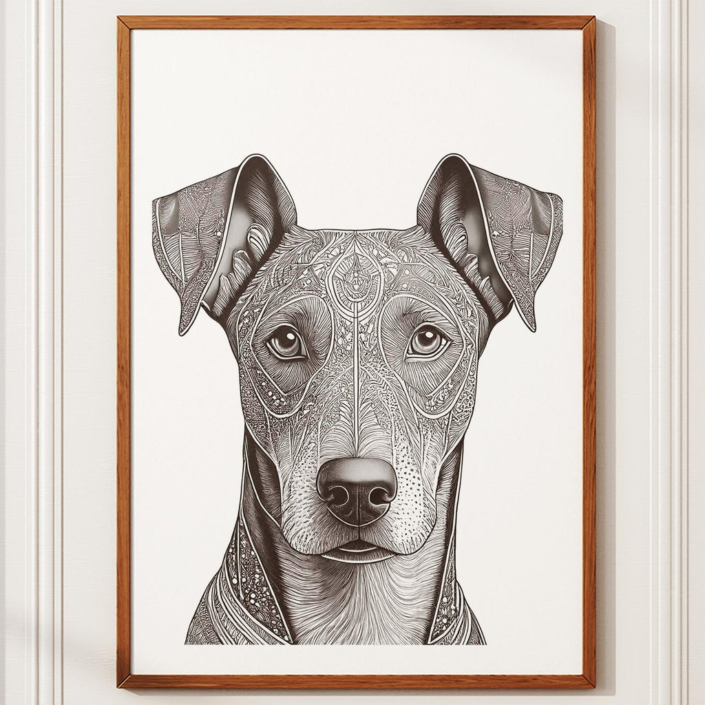 Doberman Mandala Black and White Dog Series image 10