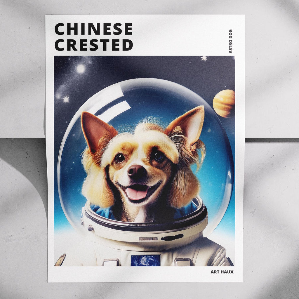 Chinese Crested Astronaut Dog Series with Text Astro Dog image 7