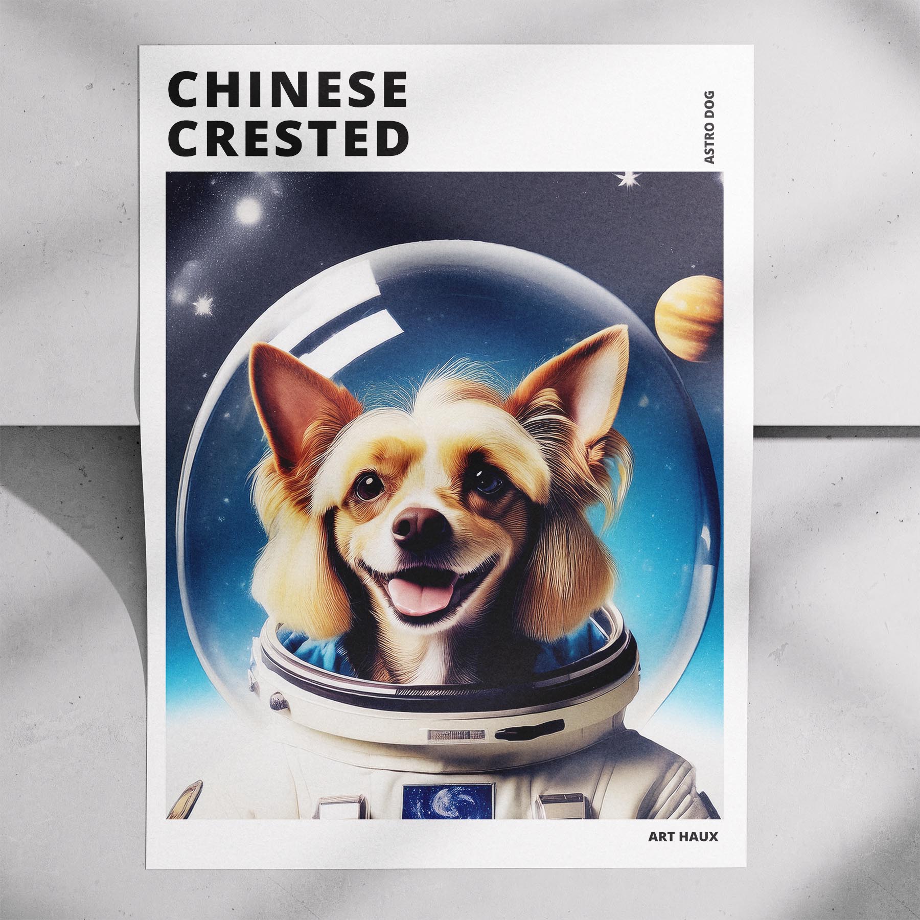Chinese Crested Astronaut Dog Series with Text Astro Dog image 7