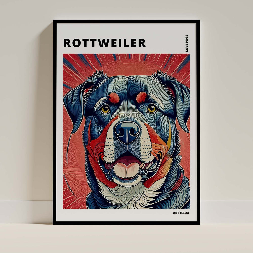 Rottweiler Hokusai Japanese Inspired Dog Series with Text image 0